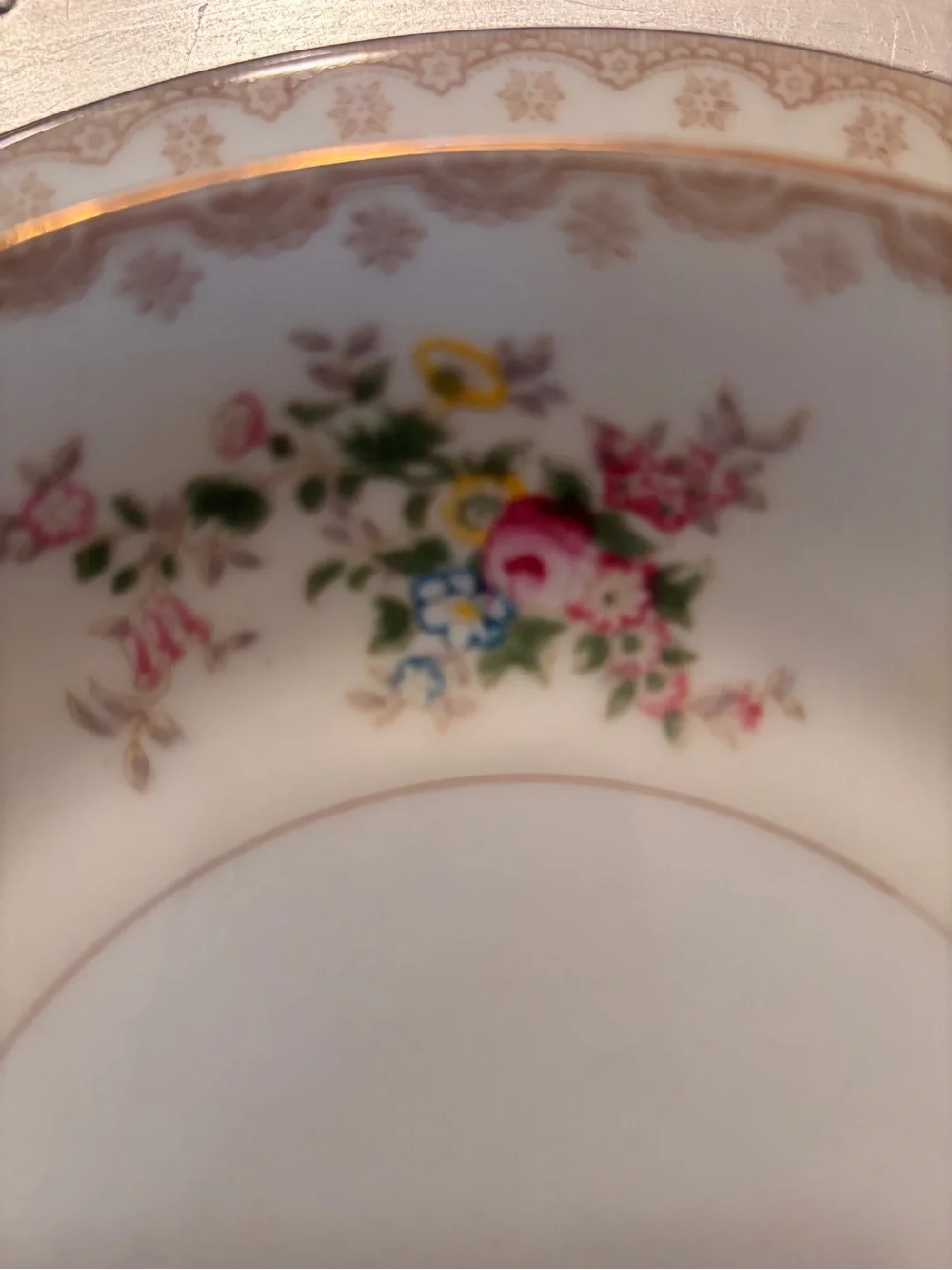 Vintage Meito China Hand Painted Floral Bowls – Set of 4 – 7.5”